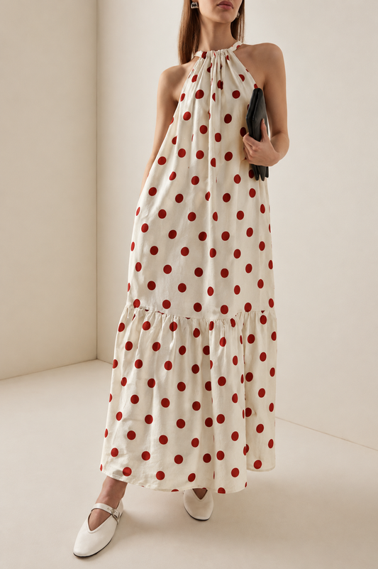 Printed Satin (Large polka)