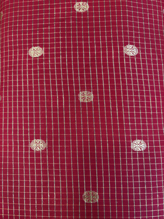 Semi banarasi fabric Red