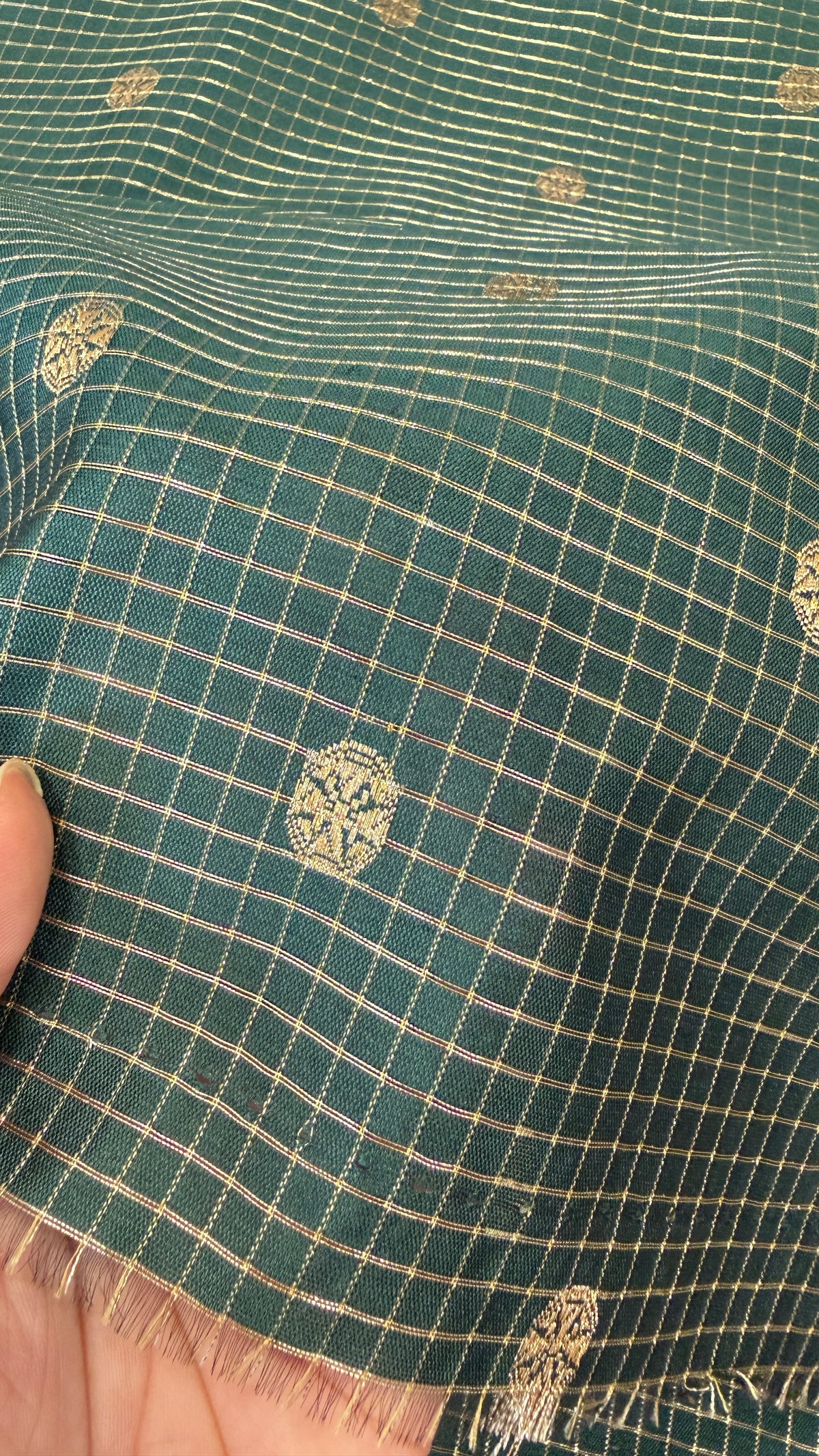 Semi banarasi fabric Green
