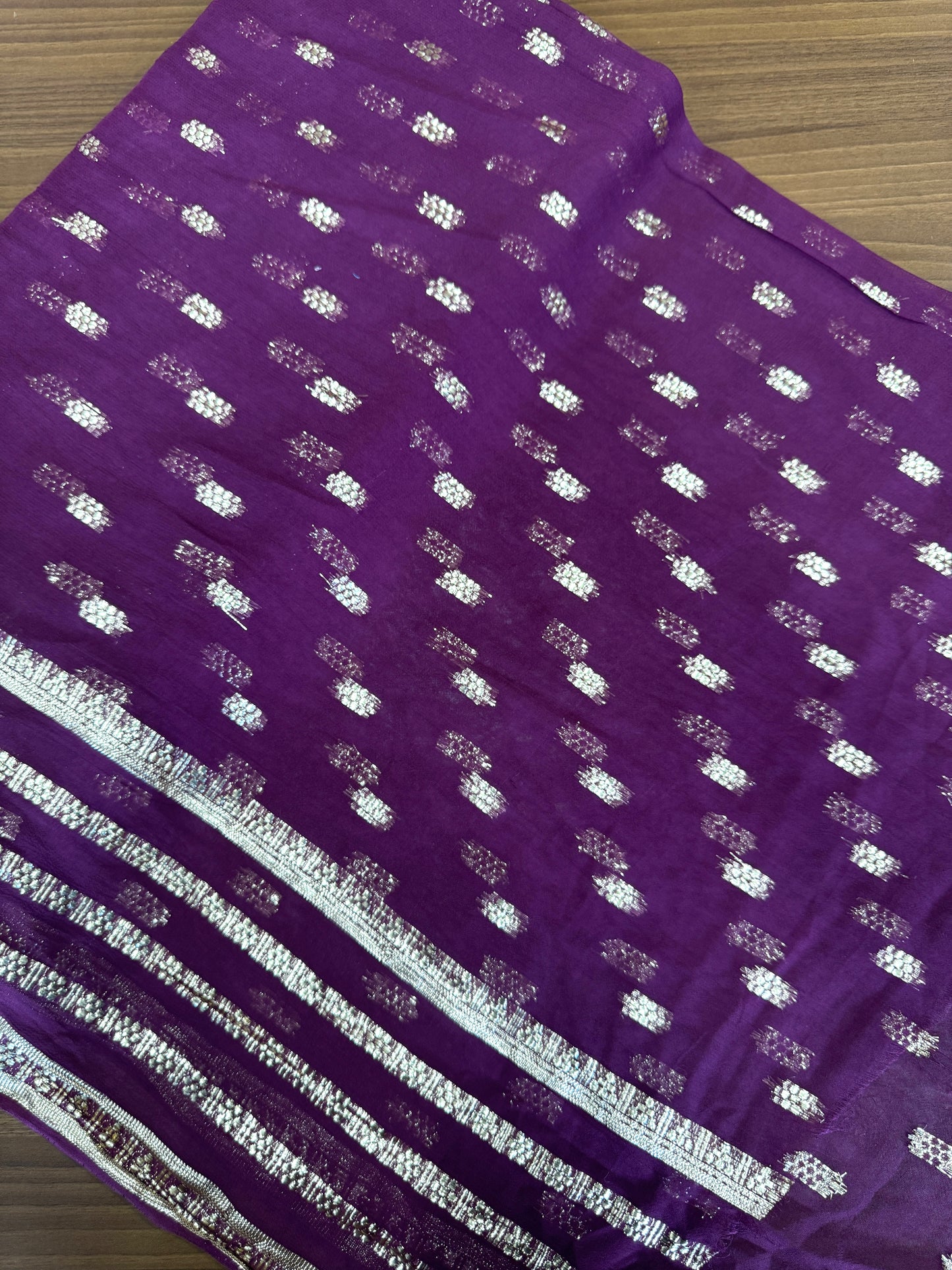 Georgette with lurex weave Grape wine