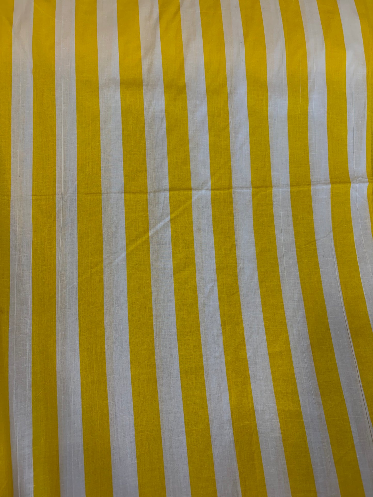 Screen printed cotton yellow and White stripe