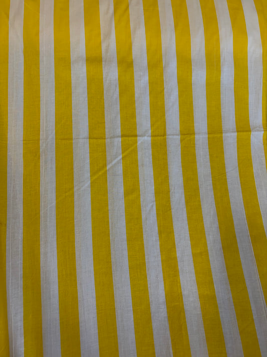 Screen printed cotton yellow and White stripe