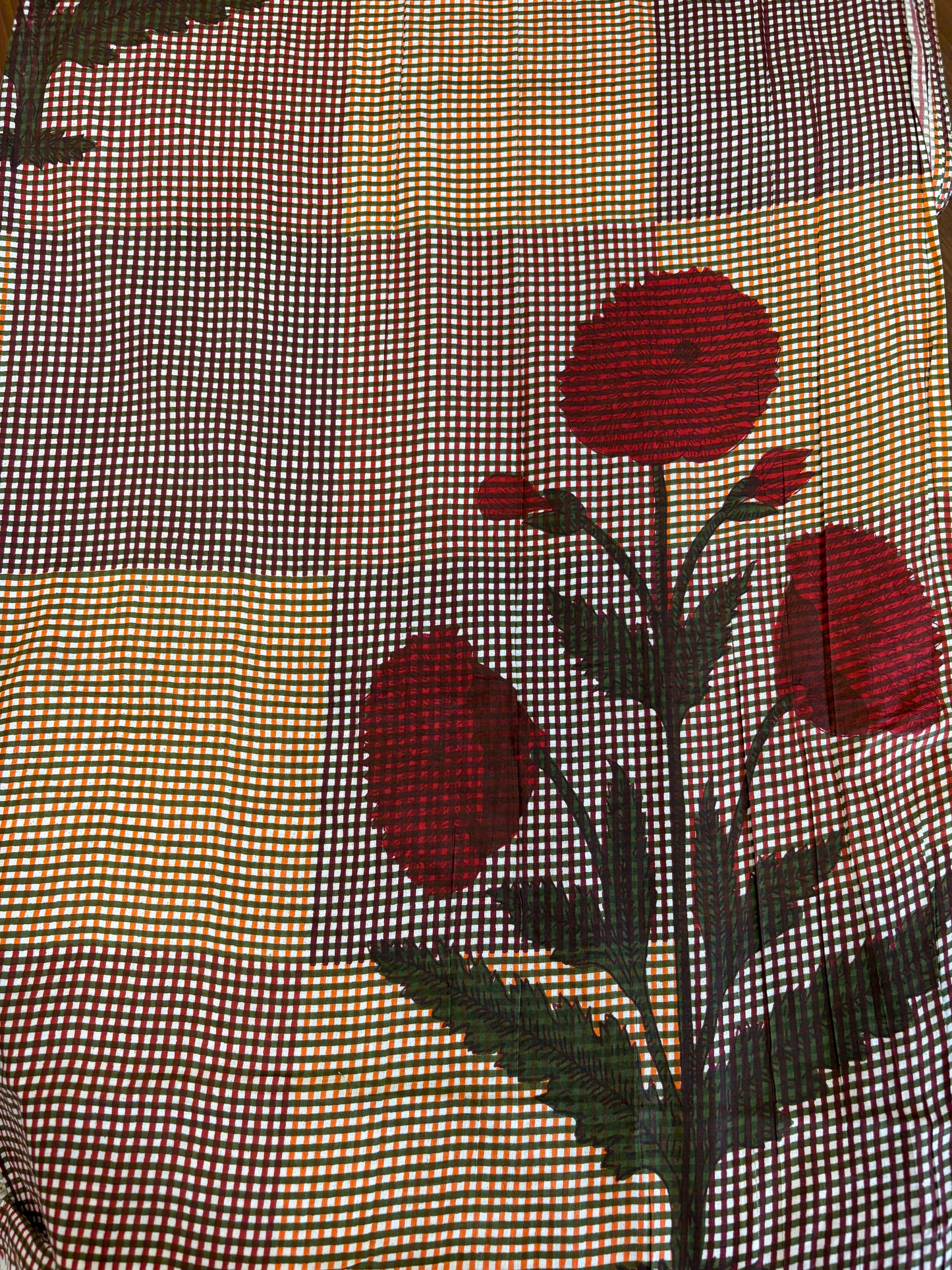 Screen printed cotton Red