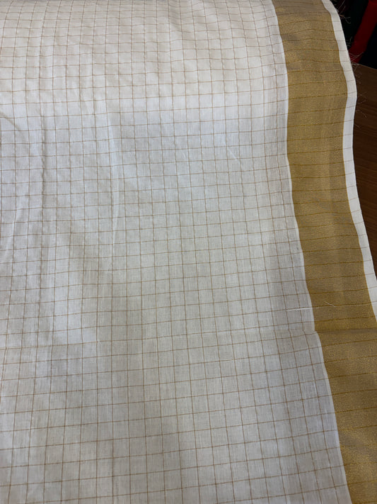 South cotton zari check with two side border