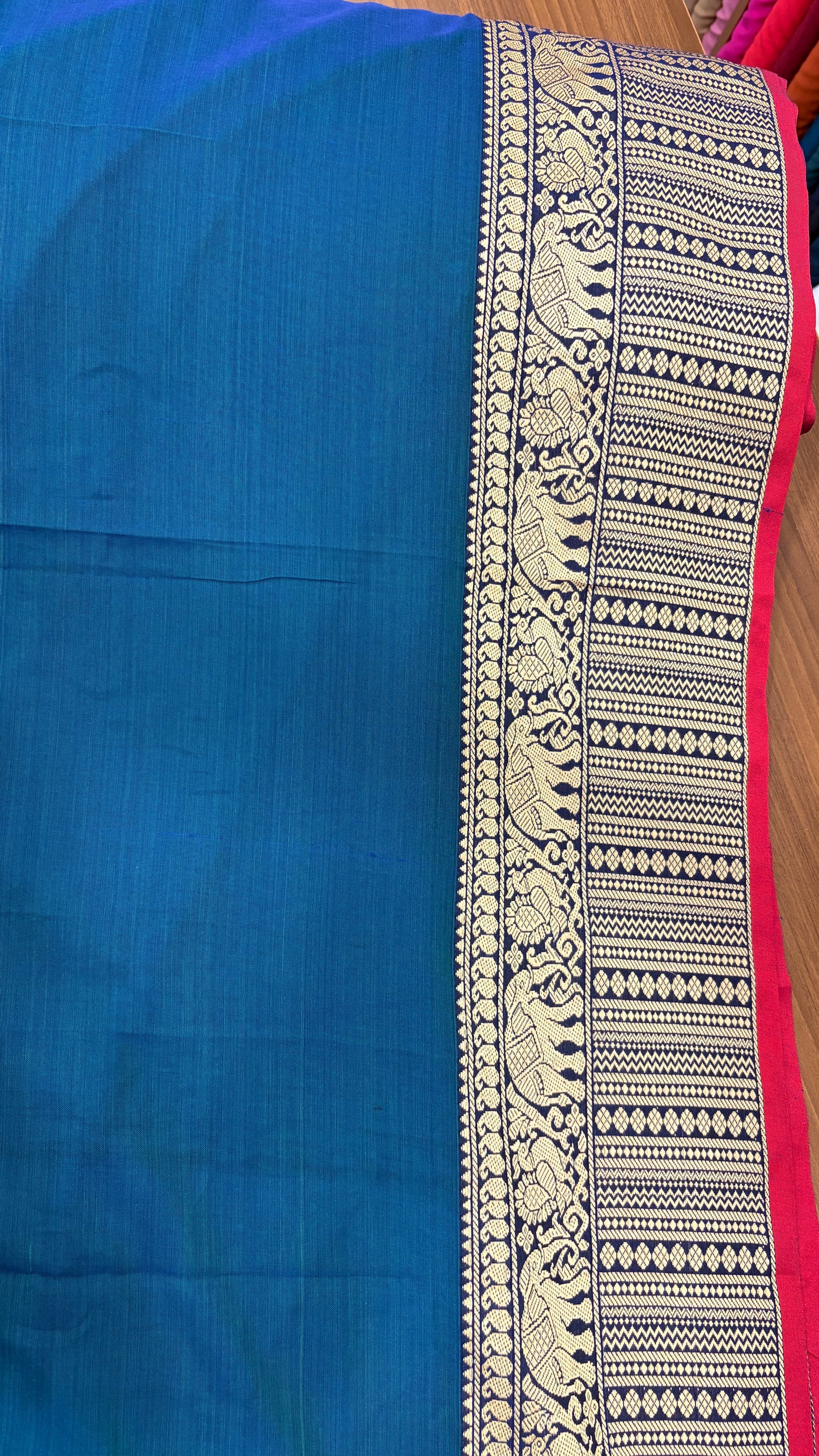 South Cotton with Malvika Border Blue