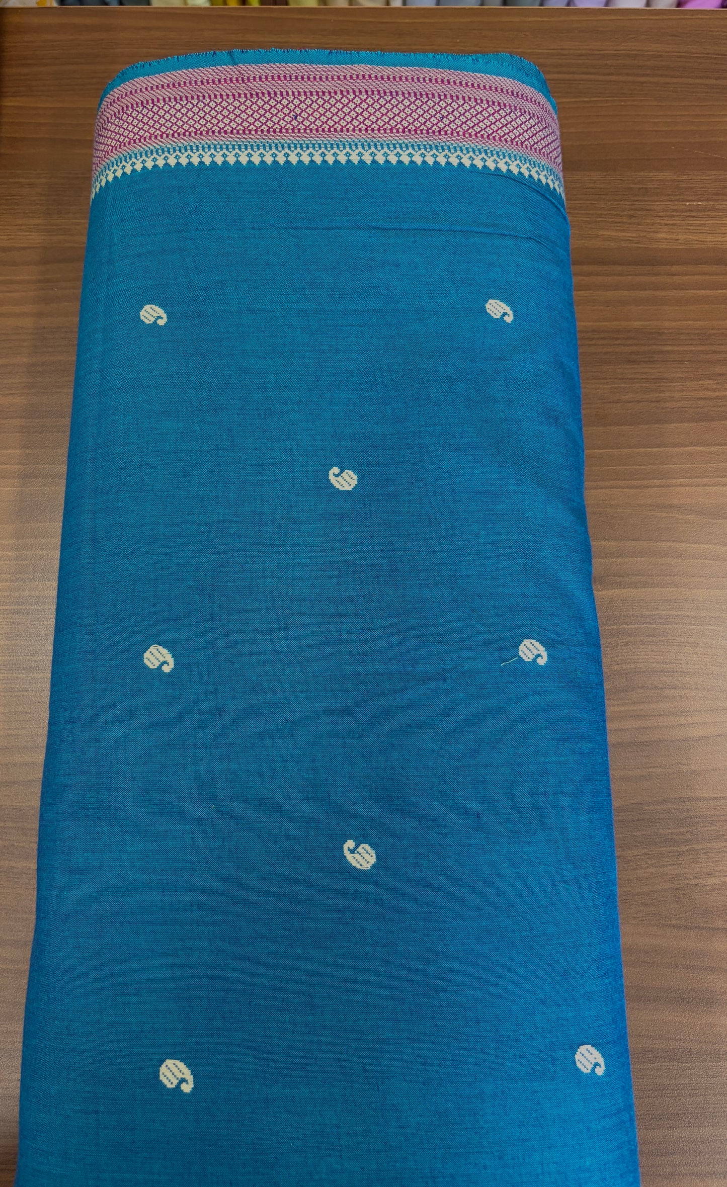South Cotton with Mansavi border Blue