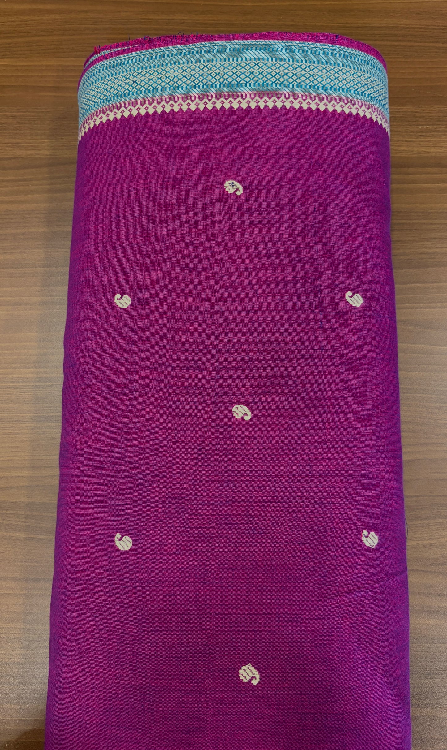 South Cotton with Mansavi border Magenta