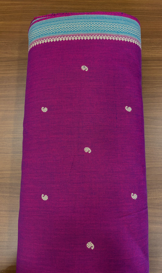 South Cotton with Mansavi border Magenta