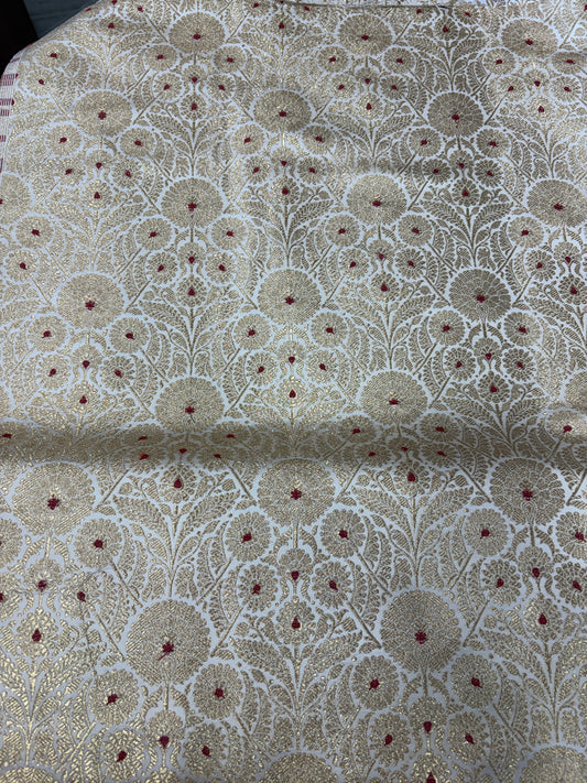 Semi banarasi brocade off-white