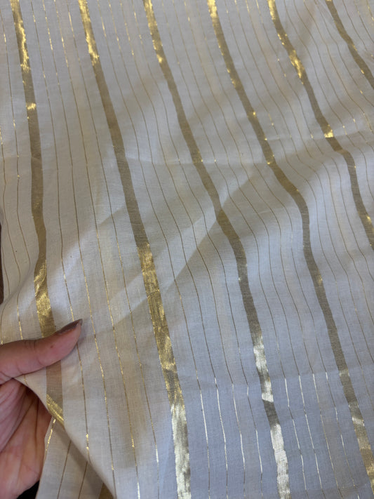 Cotton fabric with lurex line gold