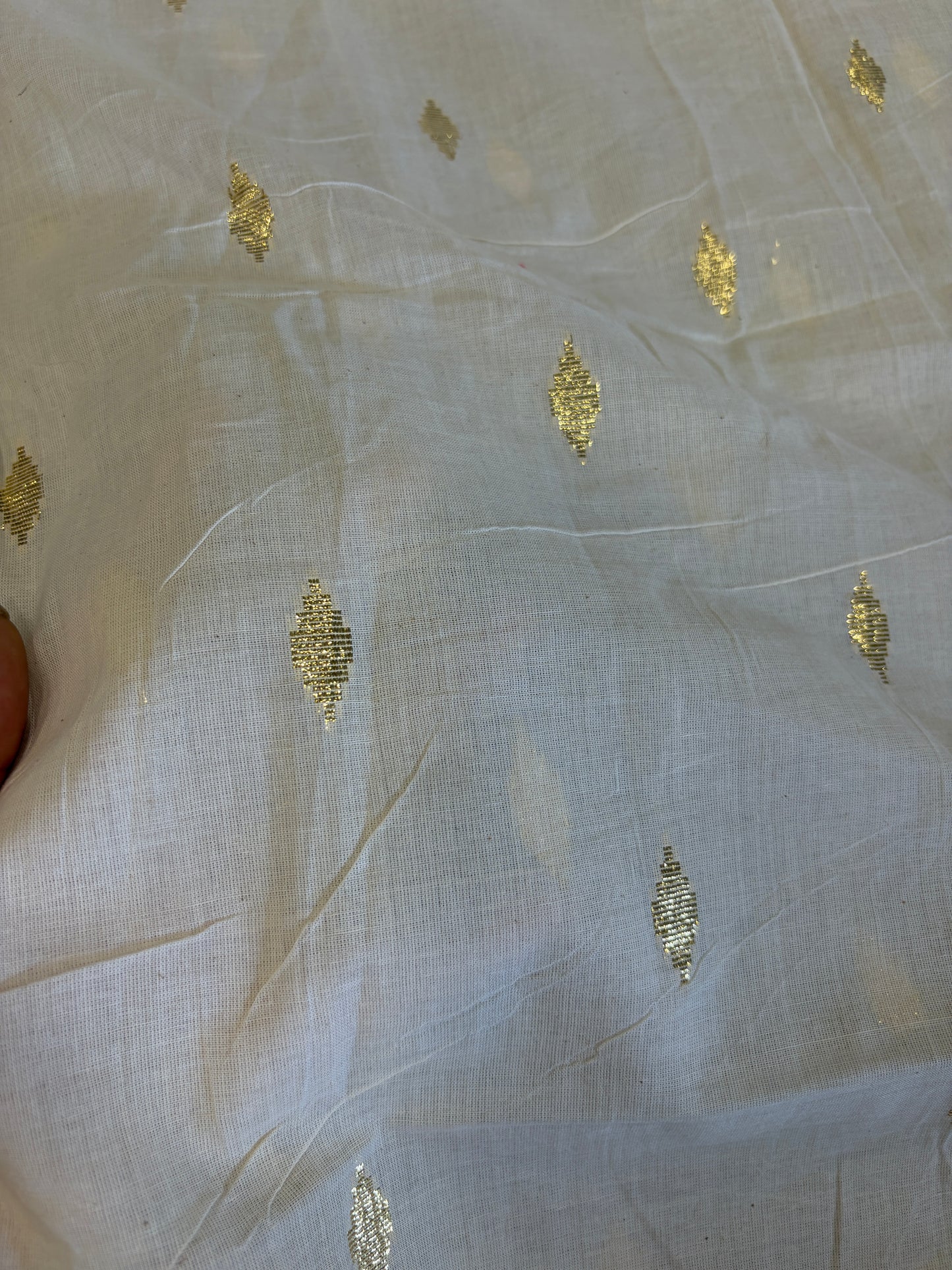 Cotton fabric with Diamond weave gold