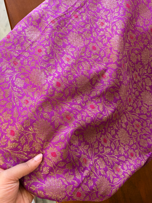 Handloom Banarasi brocade(Magenta)