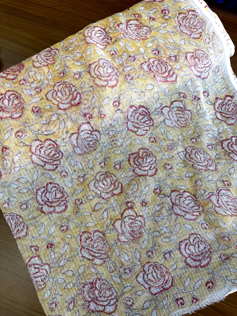Handblock on Kota Fabric