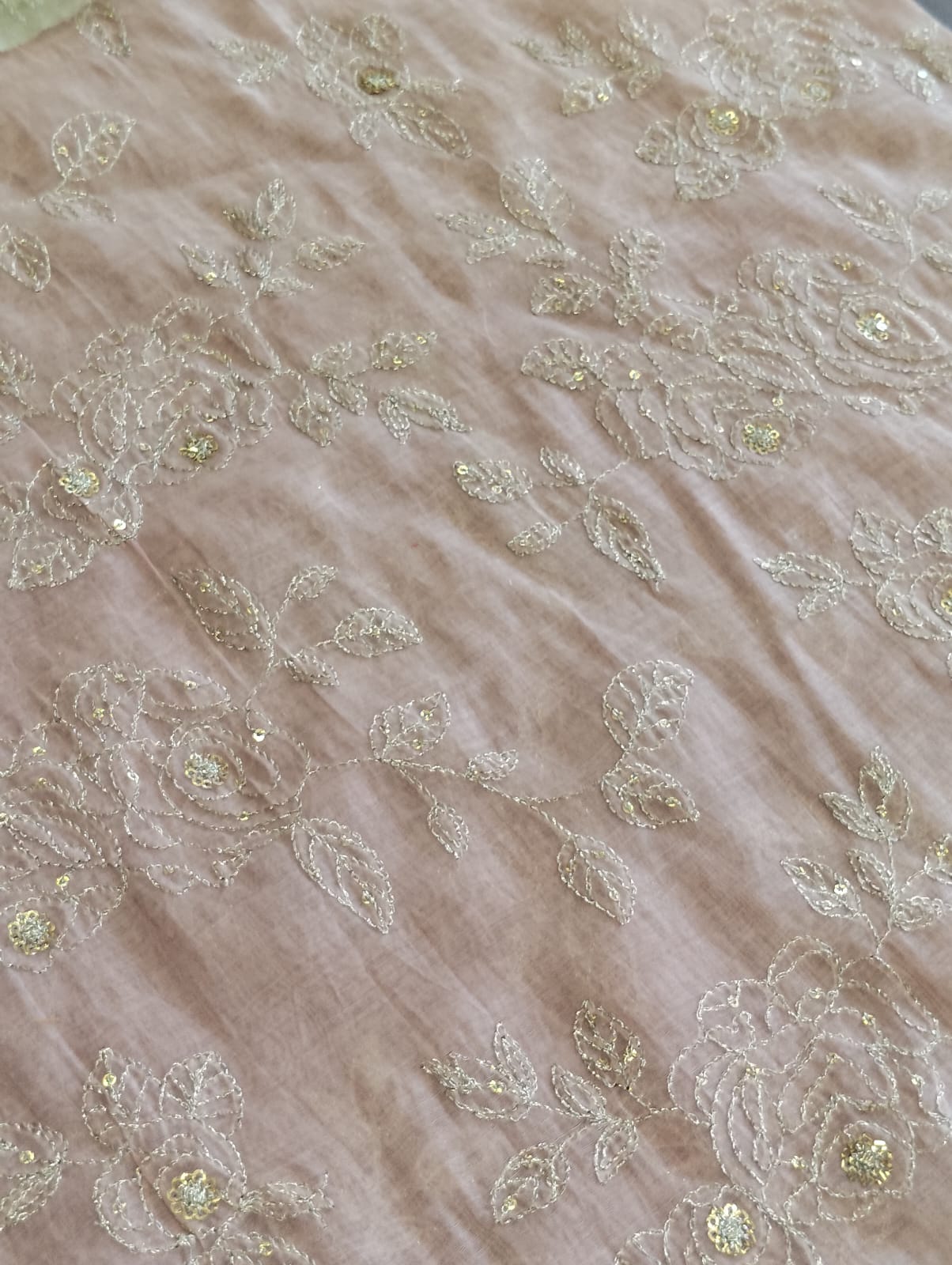 Banarasi mulchanderi embroidery