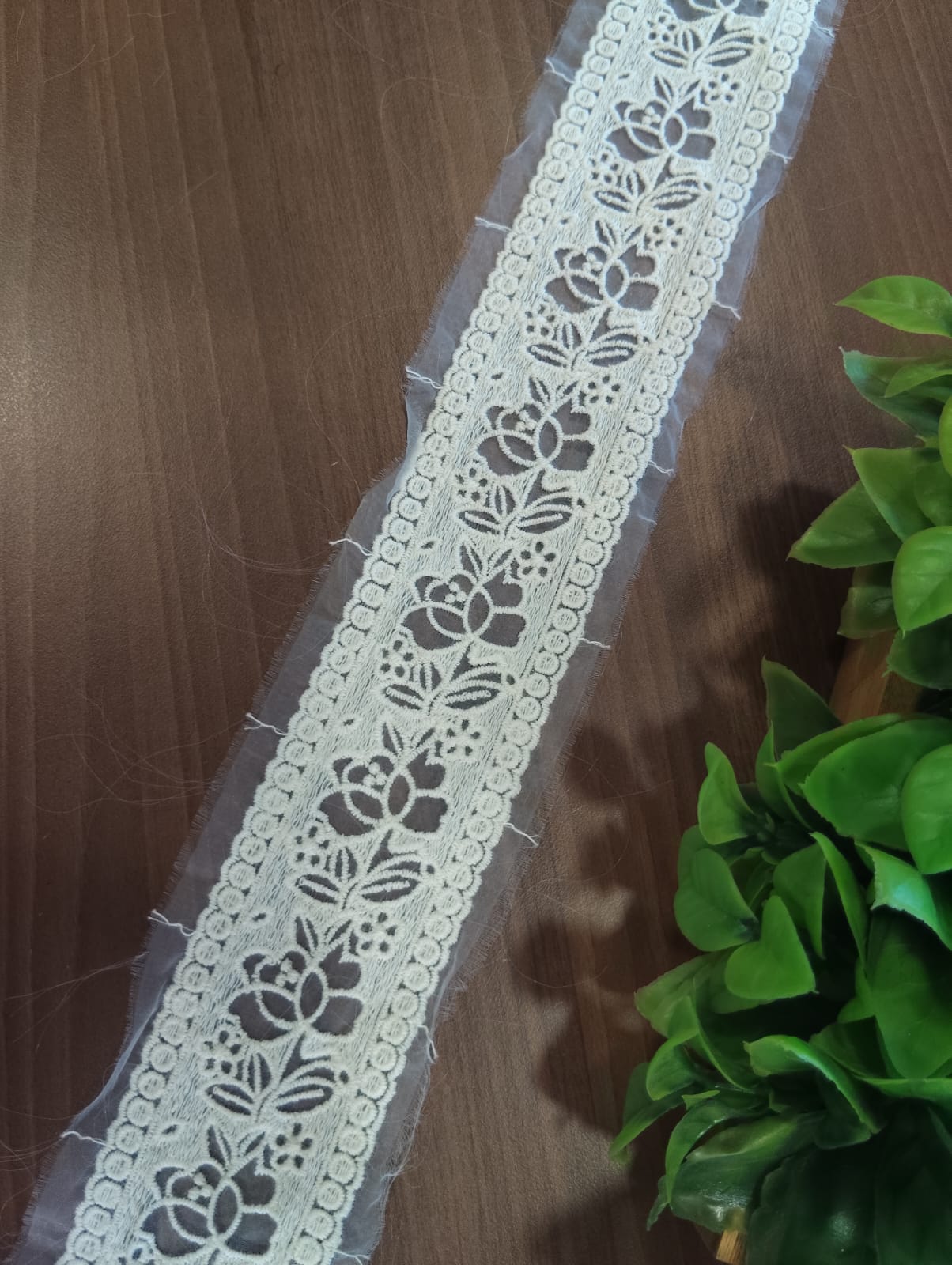 Dyeable organza lace