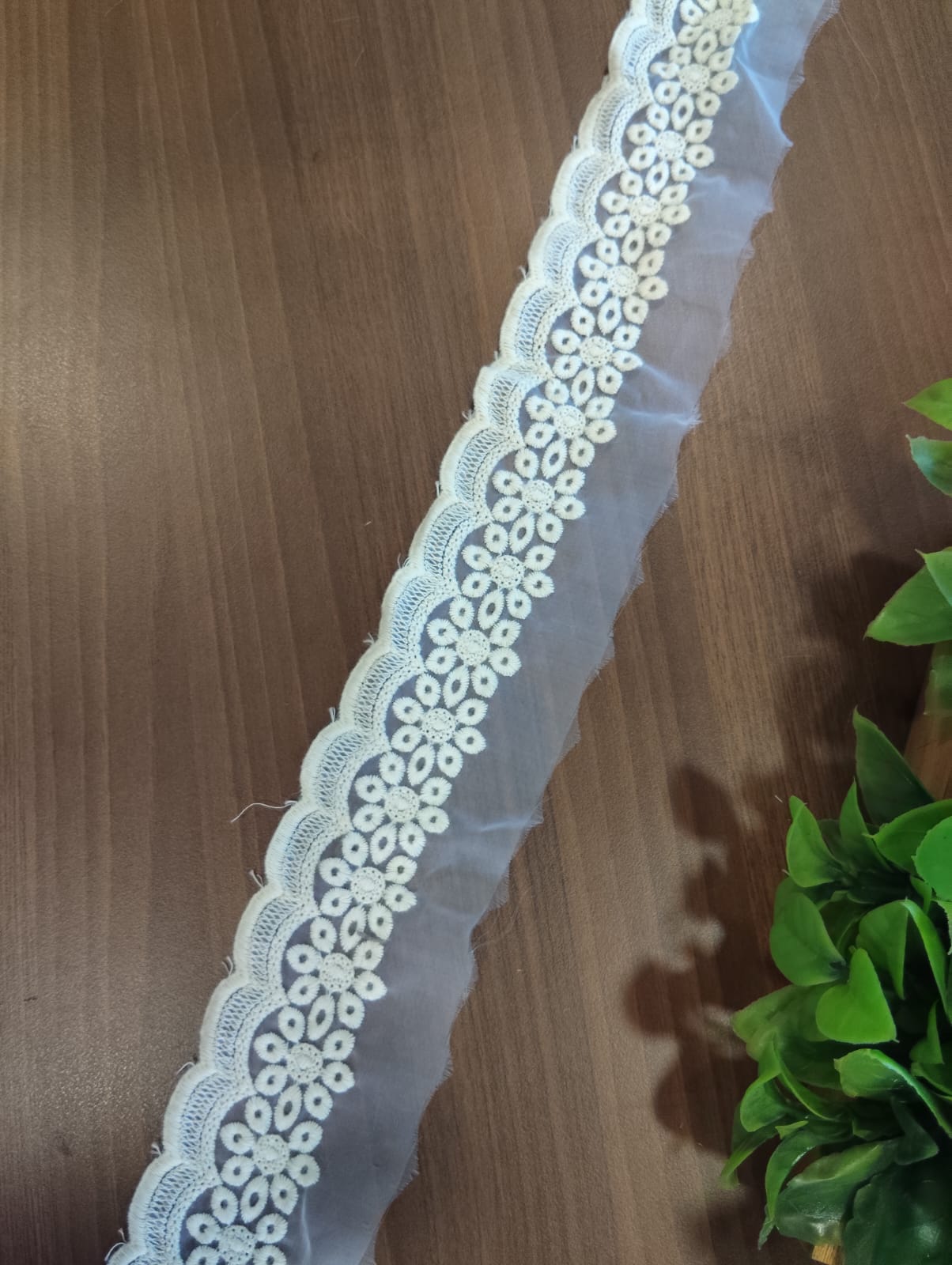 Dyeable organza lace