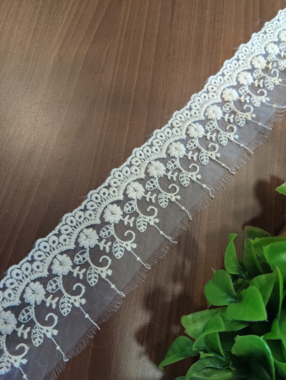 Dyeable organza lace