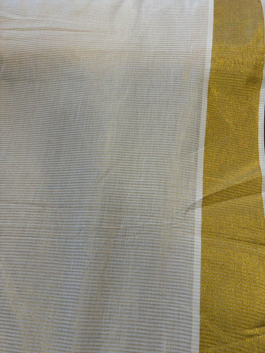 Soft cotton with Kerala kasavu border(stripe)