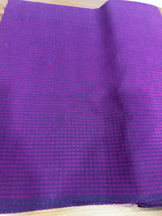 Handloom cotton with self check Purple