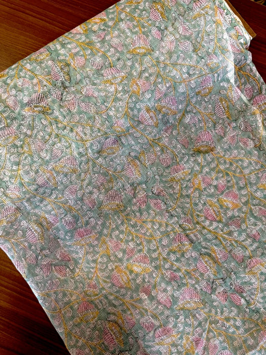 Handblock on Kota Fabric