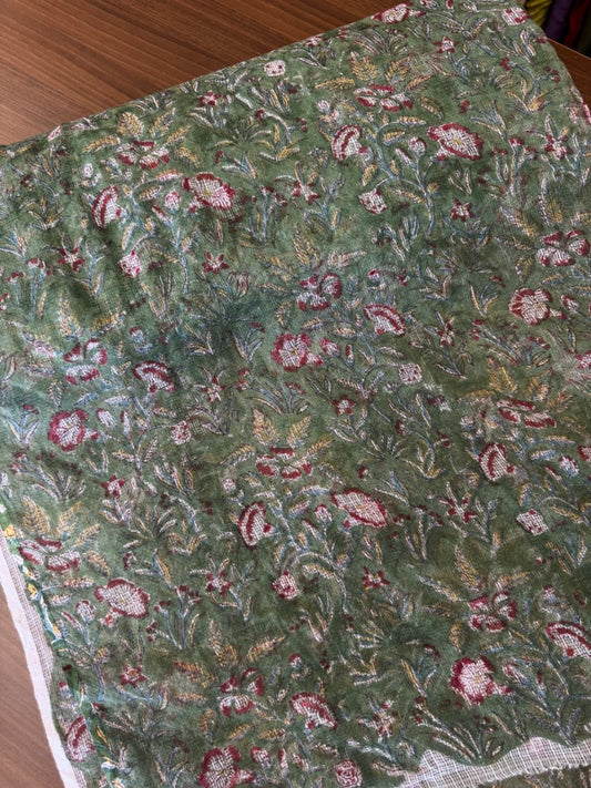 Handblock on Kota Fabric