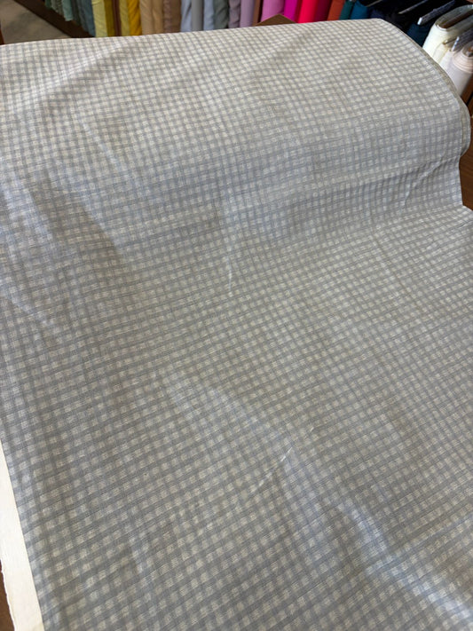 Handloom cotton with self check Grey