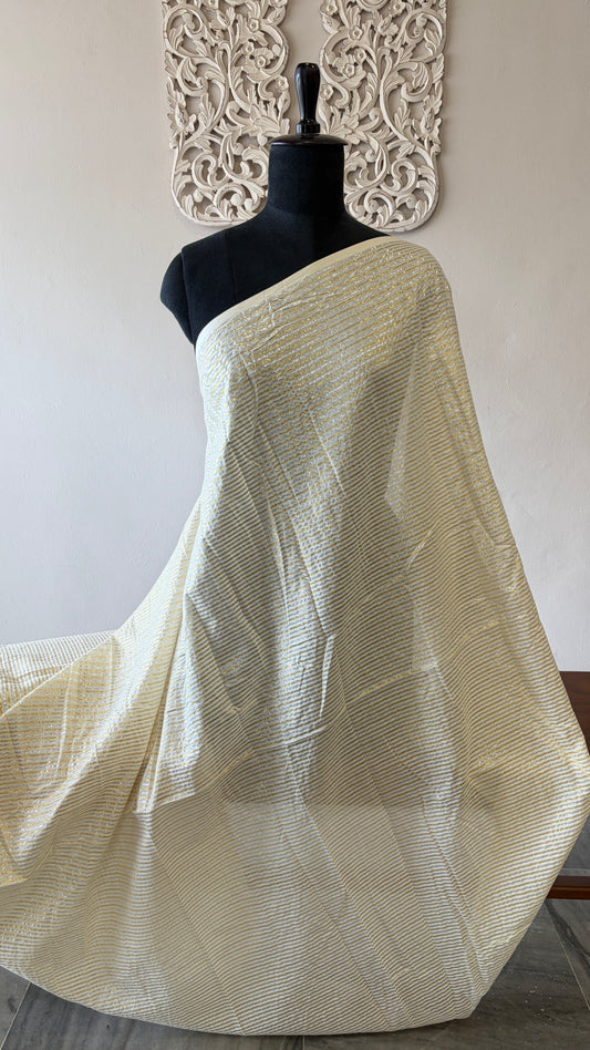 Cotton fabric with silver/gold lurex line