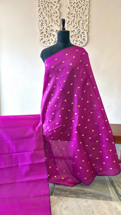 Semi banarasi fabric Magenta