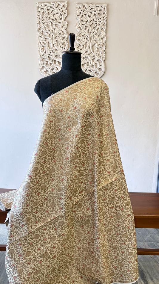 Handloom banarasi brocade offwhite