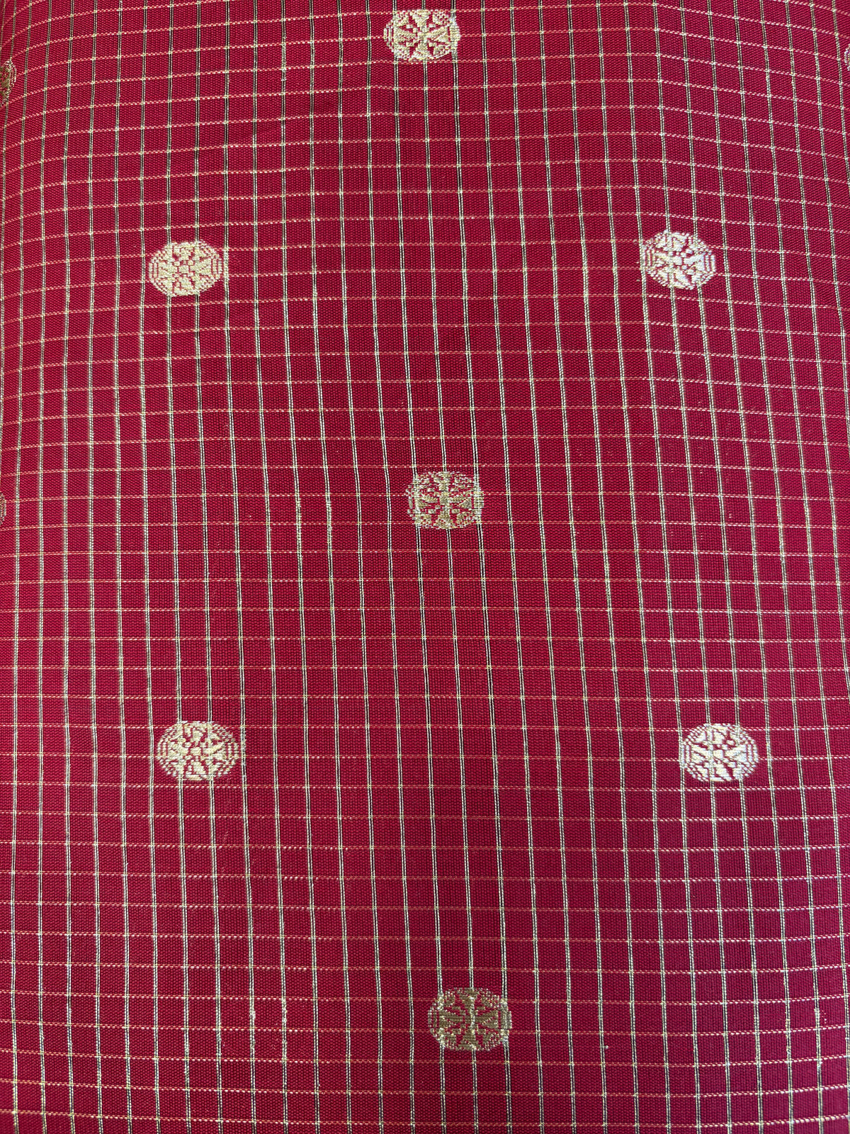 Semi banarasi fabric Red