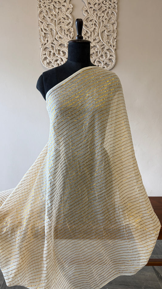 Mulcotton fabric with gold lurex line