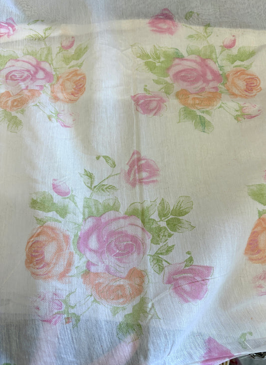 Screen printed cotton chanderi