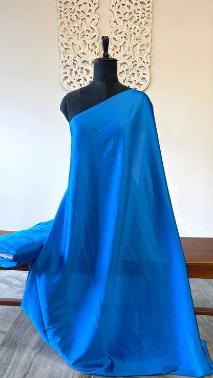 Plain satin electric blue