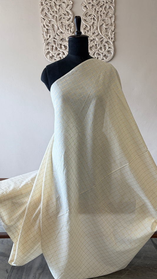 Cotton fabric with lurex check