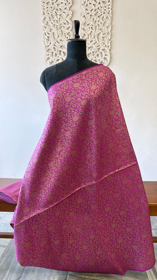 Handloom Banarasi brocade(Magenta)