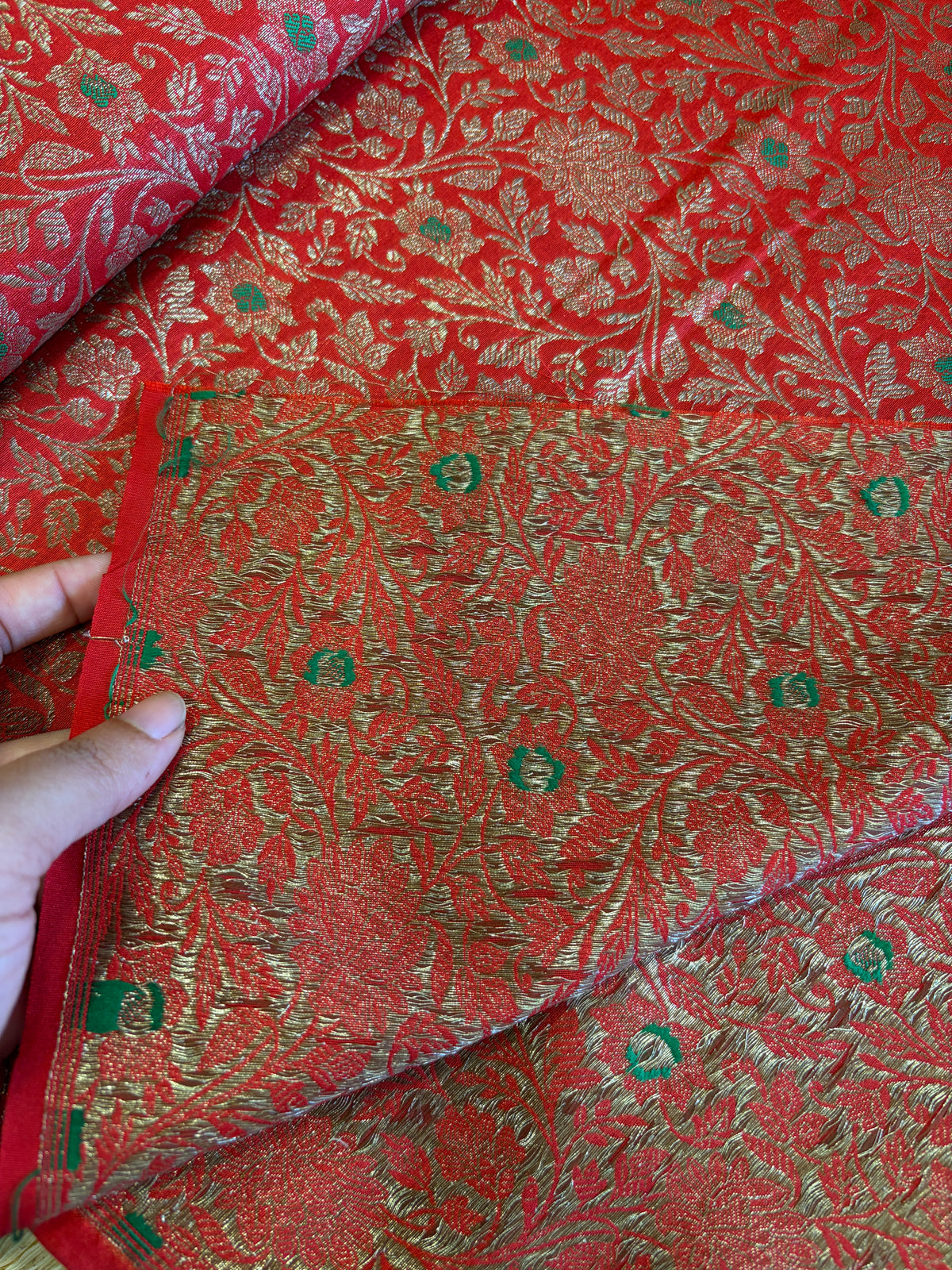 Handloom Banarasi brocade red