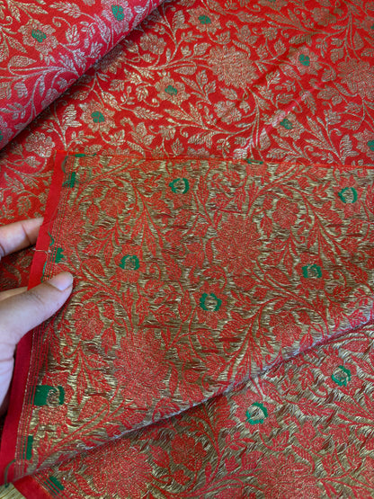 Handloom Banarasi brocade red