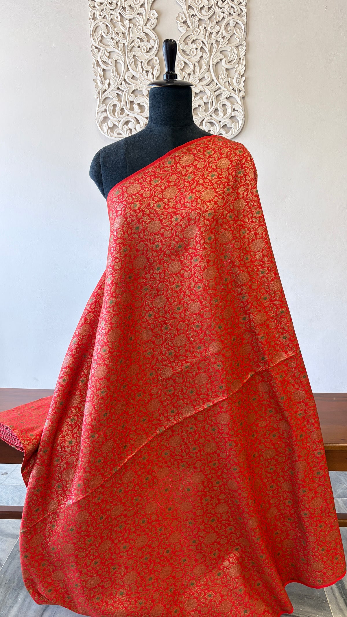 Handloom Banarasi brocade red