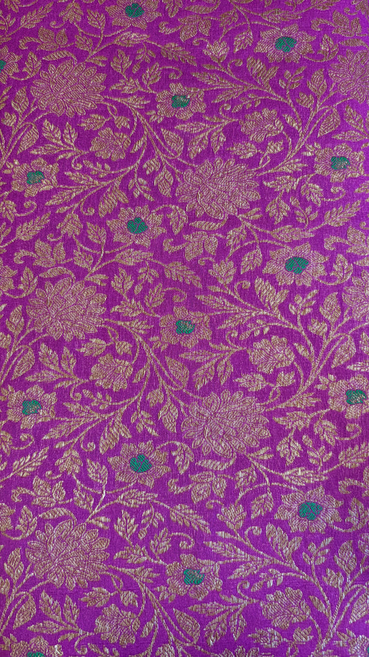 Handloom Banarasi brocade(Magenta)