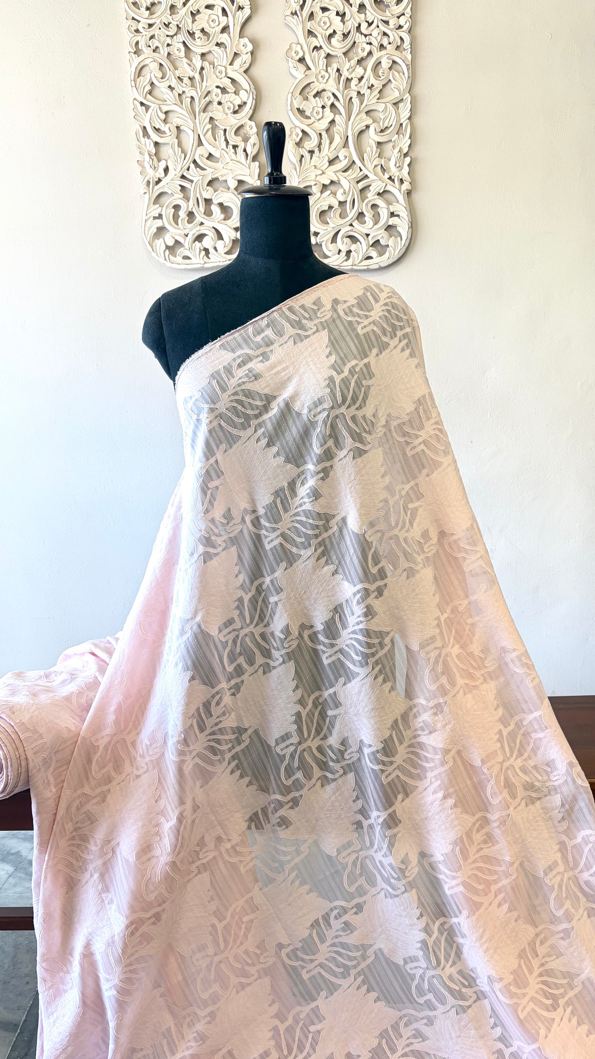 Viscose jacquard blush pink