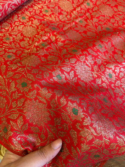Handloom Banarasi brocade red