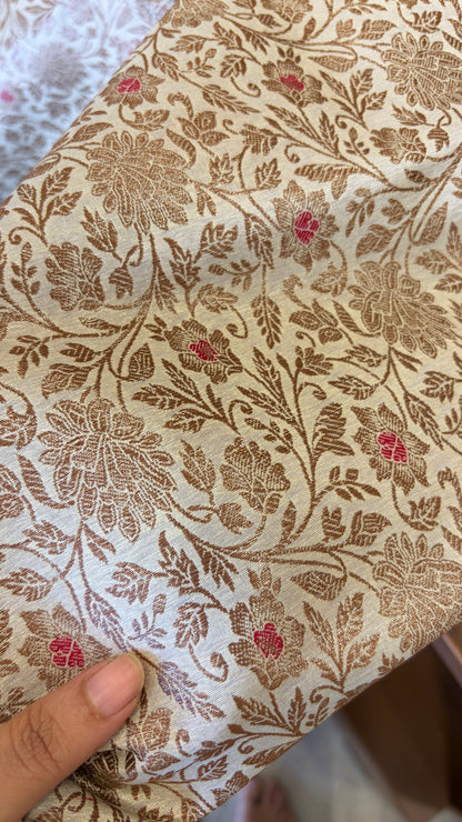 Handloom banarasi brocade offwhite