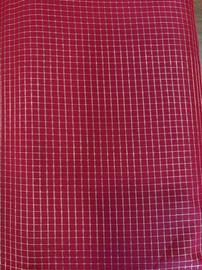 Semi banarasi fabric Red