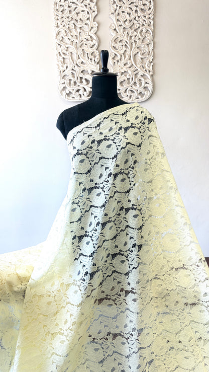 Raschel net fabric butter yellow