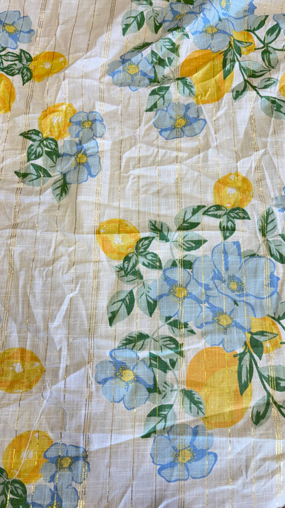 Printed slub cotton