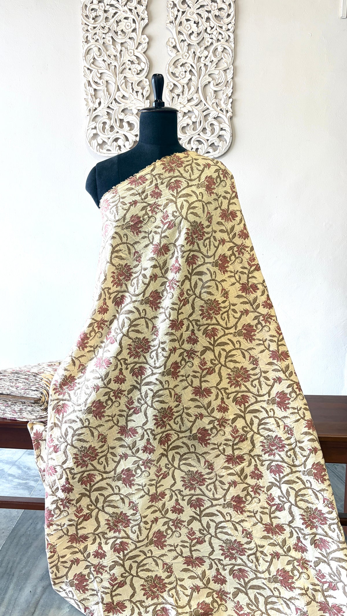 Printed slub cotton