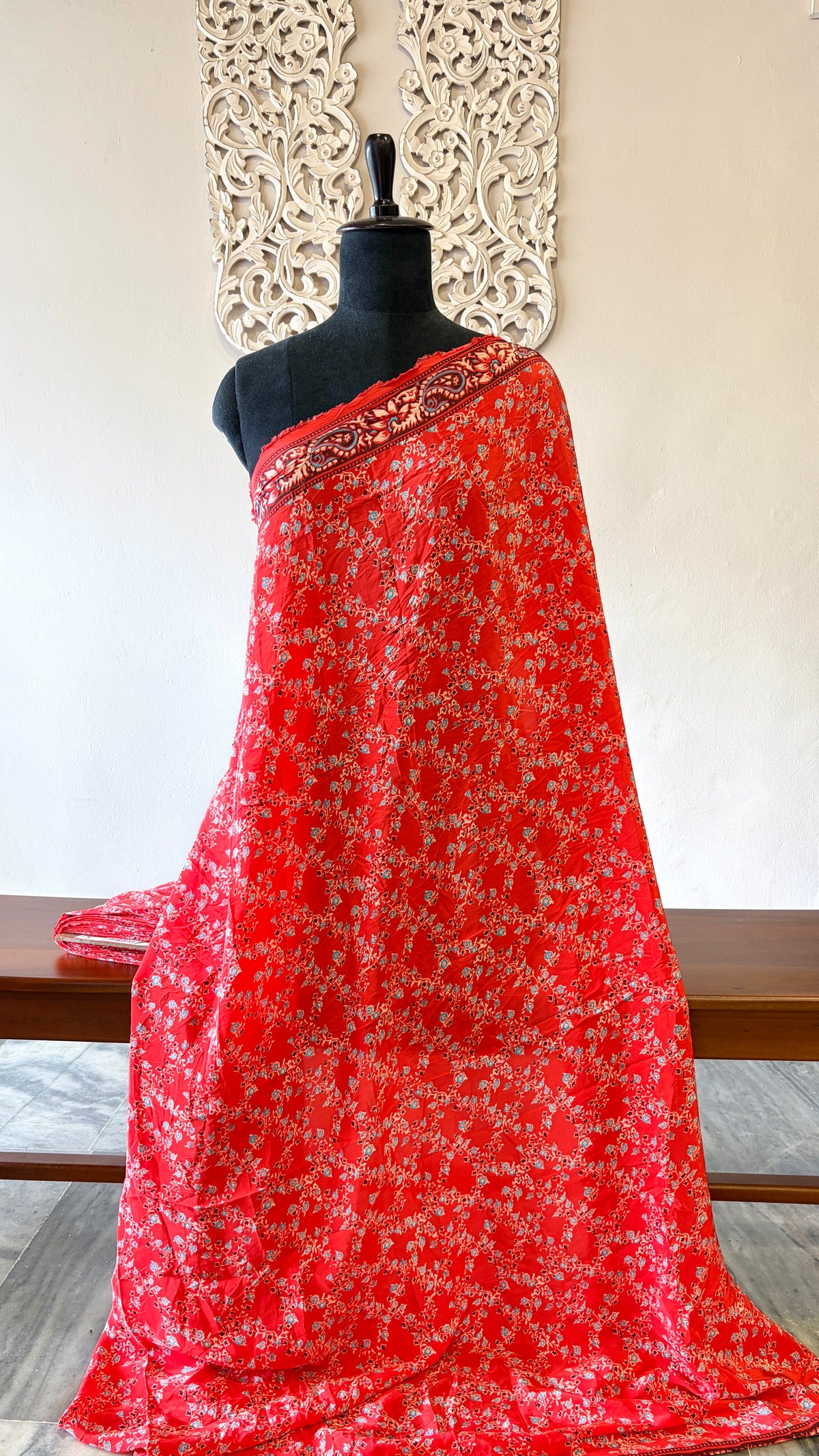 Printed natural crepe