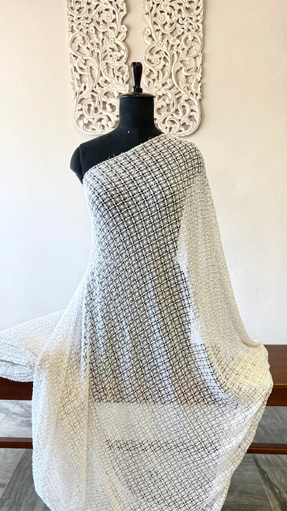 Crochet fabric white