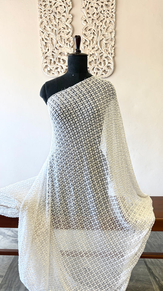 Crochet fabric white