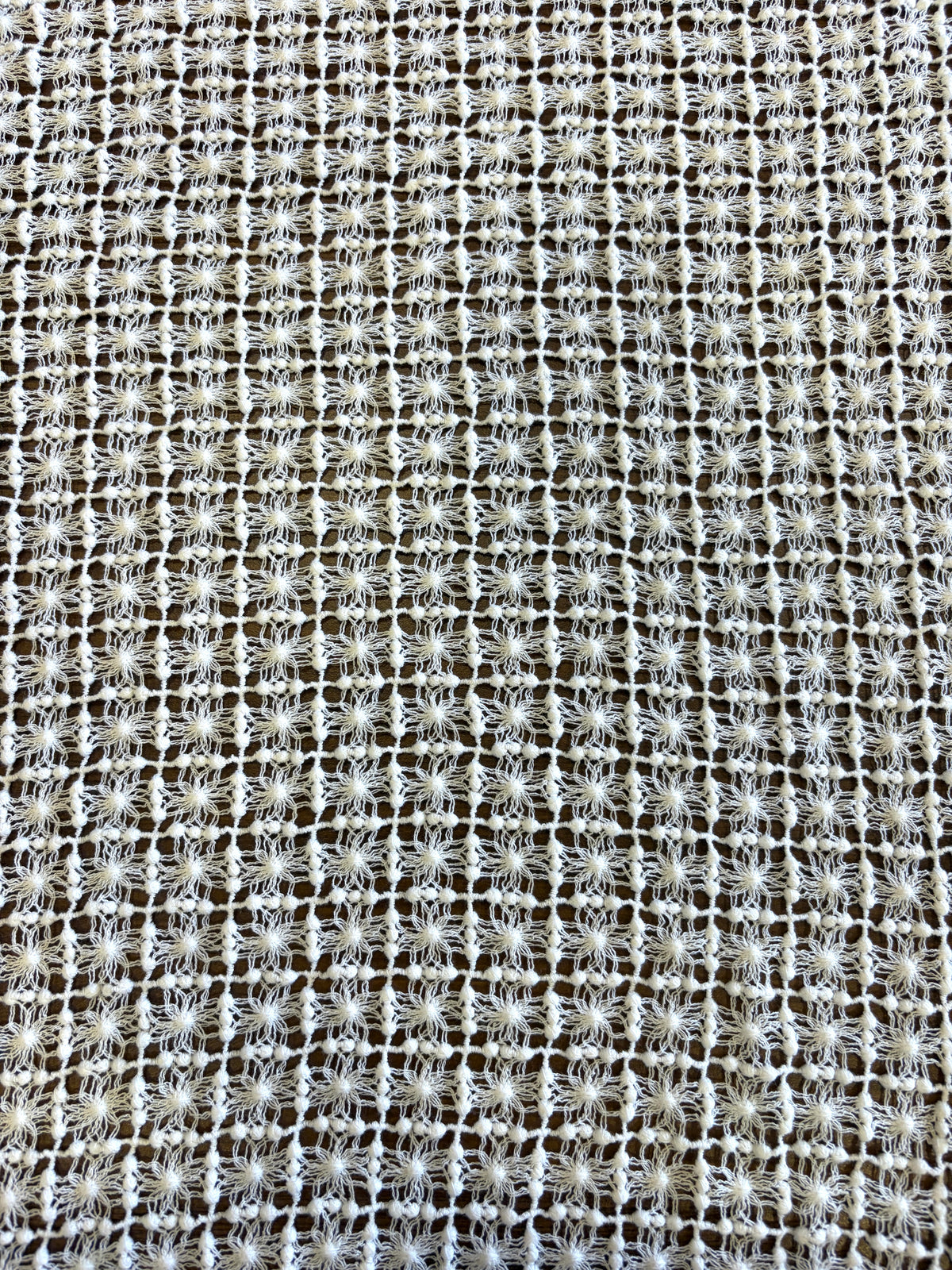 Crochet fabric white